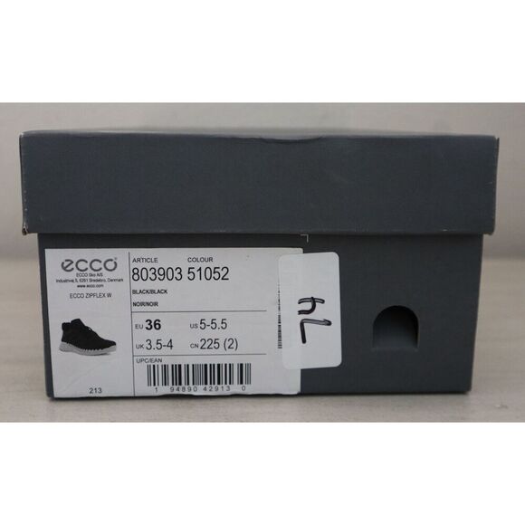 Ecco 803903-51052 Women's Sz 36 US 5-5.5 Black Zipflex Breathru HydroMax Shoes - Picture 13 of 13